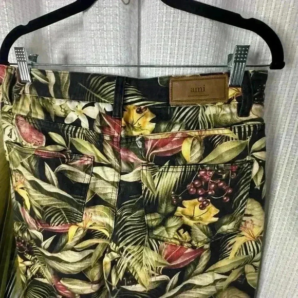 Ami Alexandre Mattiussi Paris Women’s 31 Floral Ankle Jeans Tropical Print Pants - Picture 5 of 11